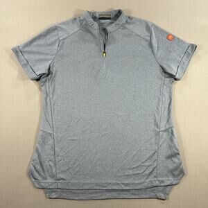 Mcdonalds Employee Shirt Mens Medium Blue Workers Casual Uniform 1/4 Zip Adult